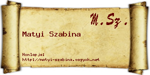 Matyi Szabina névjegykártya